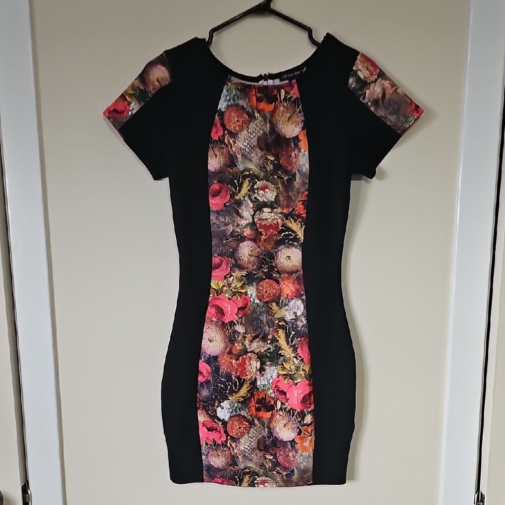 $2 Floral Black Dress